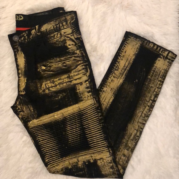 gold leaf jeans